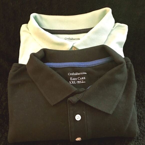Polo Shirts Black and White - Picture 1 of 3
